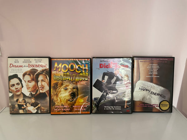 a* Lot/4 Comedy Romance Movie DVDs  Mooch Goes to Hollywood Dream for Insominiac Happy Endings Dick & Jane