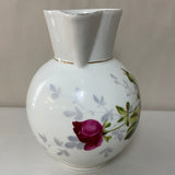 <€€ Vintage Medium Hand Painted Porcelain Pitcher Vase Asian Red Roses