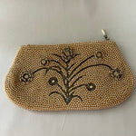 a** Vintage 1940s K & G Charlet Paris New York Ivory Gray Beaded Clutch Evening Bag Purse