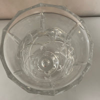 ~€ Heavy Crystal Clear 9” Flower VASE Star Cut Dodecagon Rim Decor