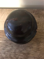 a** Vintage Dark Brown Mushroom Top Ceramic Railroad Telephone Pole Insulator