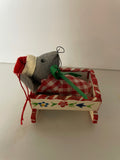 *Vintage Mouse in a Cradle Ornament Christmas