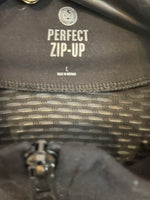 Womens Juniors Large Black SO Perfect Zip-Up Running Jacket Mesh Back Thumb Holes zip Pockets