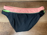 <€€ Womens Juniors Medium XHILARATION Black & Peach Swimsuit Bottoms