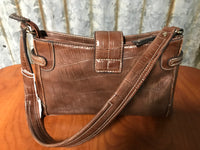 a** Vintage Womens LIZ CLAIBORNE Leather Tote Handbag Purse