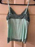 MODA Intl Nylon Lace Trim Camisole Lingerie Sleepware Green Small