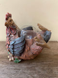 *Vintage Laid Back Rooster Tea Light Candle Holder