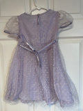 Vintage Rose Cottage Girls 5T Purple Dress with White Netting Trim Springtime Easter