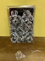 €€ Lot /23 Clear Acrylic Diamond Hanging Ornaments