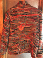 Womens Juniors Small COLDWATER CREEK Orange Print Suit Jacket Button Up