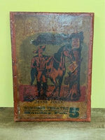Vintage Rustic Wood Plaque JESSE JAMES AT THE WINDSOR THEATRE Advertising