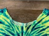 Womens Juniors Medium Tye Dye Green Blue Yellow Crop Shirt