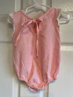 Baby Girl Newborn 1-2 Months Summer Spring One Piece Romper Pink Stripe Toddletime Vintage