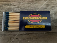 a* Lot/6 Vintage Restaurant Matchbooks & Box Matches Victoria Station Purveyor of Prime Rib & Potable Spirits