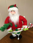 *Vintage New Mingle & Jingle Cracker Barrel 17” Santa Doll Tags Retired