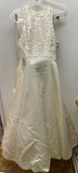 <€€ Demetrios Bridal Size 6 Ivory Beaded Sleeveless  Wedding Dress Gown Removable Train