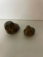 Vintage Lee Wards Set/2 Miniature Ceramic Owl & Quail Figurines