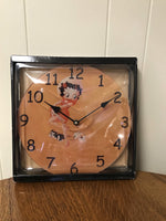 a* NEW Betty Boop 11.5” Round Glass Wall Clock Variety of Designs