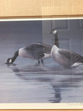 a** Vintage Framed James Wantulok “Geese in Pond” Signed Numbered Watercolor