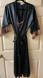 Womens Small/Medium GILLIGAN & O’MALLEY Black Leopard Chemise Gown & Robe