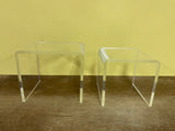 *Set/4 Acrylic Lucite Clear Retail Riser Display Stands U Cubes 3 Sizes