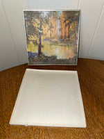 ~€ Vintage Linen Gift Box A FOREST POOL Gold