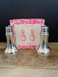 a** Vintage WM Rogers Son Silverplate Salt Pepper Shaker Set International Silver Co. USA