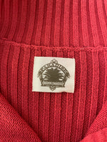 Mens XLarge TOMMY BAHAMA Paradise Collection Red Knit Pullover Sweater Long Sleeve 1/4 Zip