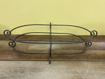 €€ Rustic Cast Iron Oval Planter Casserole Dish Holder