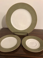 *Vintage China Sango VERSAILLES 3632 Green and Gold Set Retired