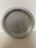 *New (20) Silver Heavy Disposable Paper Dinner Plates 8.5” Diameter Coated Holiday Christmas