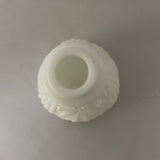 a** Vintage Milk Glass White Salt or Pepper Shaker Raised Grape & Leaf Pattern NO Lid