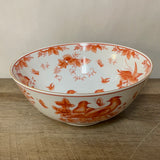 + Vintage Hand Painted LJ Japan Porcelain Bowl Birds Orange #3978-RC Decor