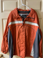 Mens XLarge ZEROXPOSUR Orange/Gray Winter Ski Full Zip Jacket Coat w/ Detachable Hood