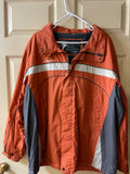 Mens XLarge ZEROXPOSUR Orange/Gray Winter Ski Full Zip Jacket Coat w/ Detachable Hood