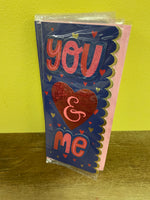 <€€ New Valentine Card YOU & ME HERE’S TO US w/ Envelope in Plastic Seal 2022 Voila