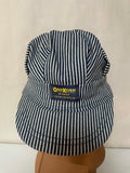 €* Vintage OshKosh B'Gosh Train Engineer Railroad Snap Back Hat Cap Retro Childs Sz 2-7