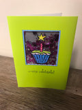 *Green Cupcake RAZZLE DAZZLES Set/8 Blank Come Celebrate Invitation Cards and Envelopes Sealed