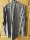 +* Mens Ralph Lauren Polo Logo Classic Fit Medium Blue Mini Plaid Cotton Button Down Long Sleeve
