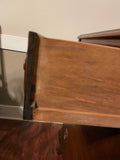 Vintage 4 Drawer DRESSER with Removable Mirror Queen Anne Legs Ornate Pulls Walnut Finish Buffet