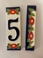 *Vintage Mexican Talavera Glossy Ceramic Address Tiles 0, 4, 5 and Border 504 405 45 450 540 450