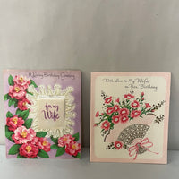 a* Vintage (1950-1960) Lot/4 Used Wife’s Birthday Greeting Cards Crafts Scrapbooking