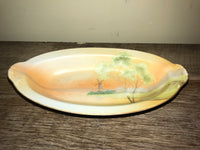 *Vintage Nippon Hand Painted Asian Decorative Oblong 9” Dish