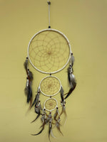 *Ivory Dream Catcher Feather Wall Hanging Decor Ornament 26”x9” Beads