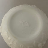 a** Vintage Milk Glass White Salt or Pepper Shaker Raised Grape & Leaf Pattern NO Lid