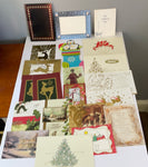 a** Vintage Lot/21 Used Christmas Holiday Religious Greeting Cards Pic Frames Crafts Scrapbooking