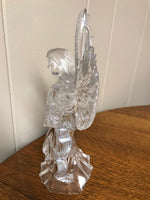 Clear Iridescent Glitter 11” Angel Figurine Christmas Holiday