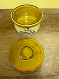 €a** Vintage HARRODS Blue Stilton Cheese Jar Mini Crock w/ Lid London England