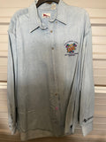 Mens Large Blue Button Down 1997 Super Bowl XXXI New Orleans Superdome Sprint Corp