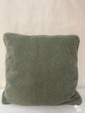 a** Square Woven Fabric Green Color Zippered PILLOW 19.5”